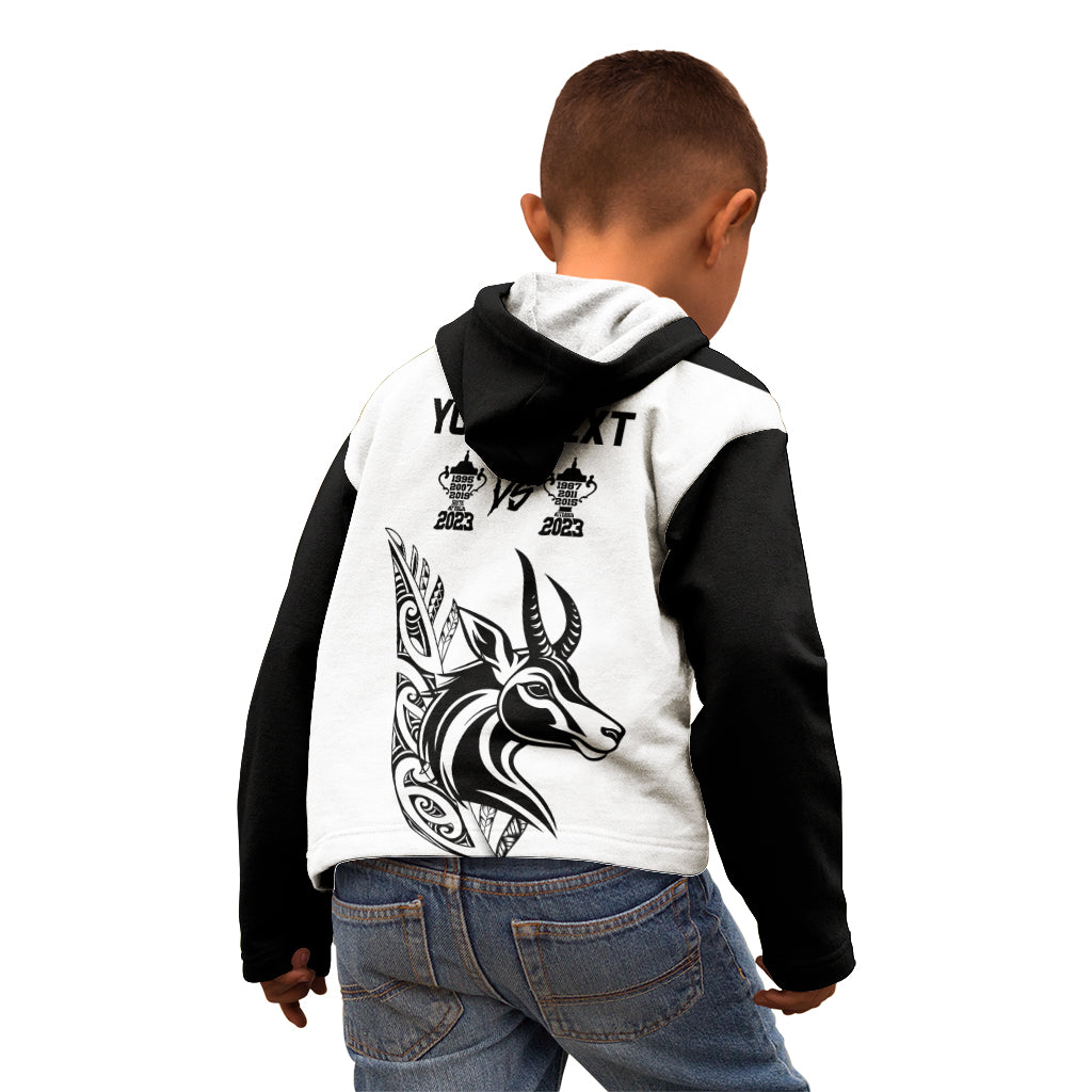 Personalised South Africa and New Zealand Kid Hoodie Champion History Go Final 2023 Vintage Style LT03 - Polynesian Pride