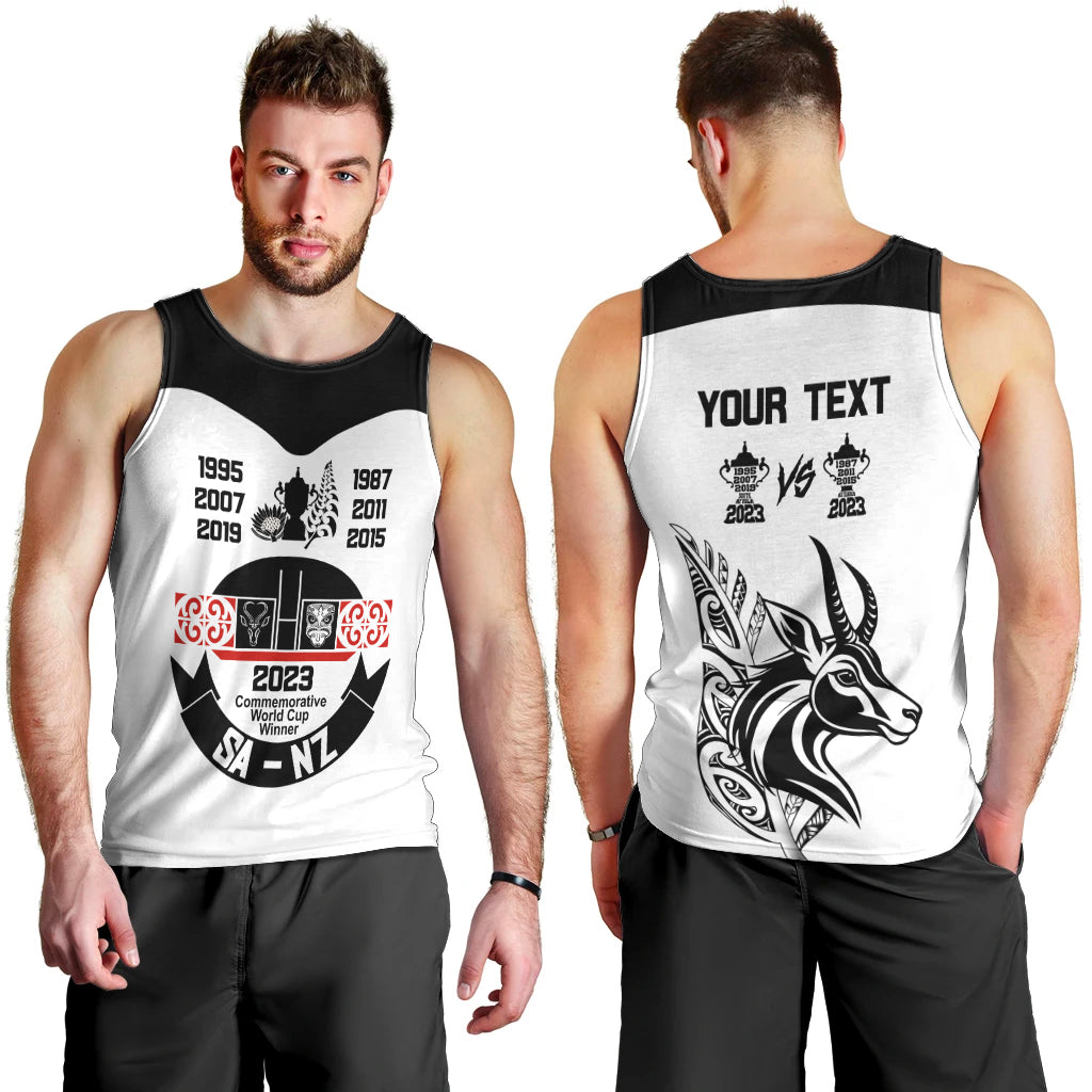 Personalised South Africa and New Zealand Men Tank Top Champion History Go Final 2023 Vintage Style LT03 - Polynesian Pride