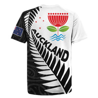 New Zealand Auckland Rugby Jersey Auckland's Emblem and Silver Ferns - Maori Art Tattoo