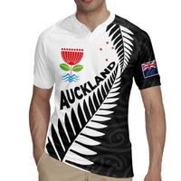 New Zealand Auckland Rugby Jersey Auckland's Emblem and Silver Ferns - Maori Art Tattoo