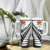 New Zealand Auckland Tumbler With Handle Auckland's Emblem and Silver Ferns - Maori Art Tattoo