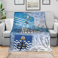 New Zealand Nelson Blanket Nelson's Flag and Seal - Maori Art Tattoo