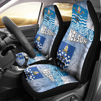 New Zealand Nelson Car Seat Cover Nelson's Flag and Seal - Maori Art Tattoo