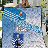 New Zealand Nelson Quilt Nelson's Flag and Seal - Maori Art Tattoo LT03 White - Polynesian Pride