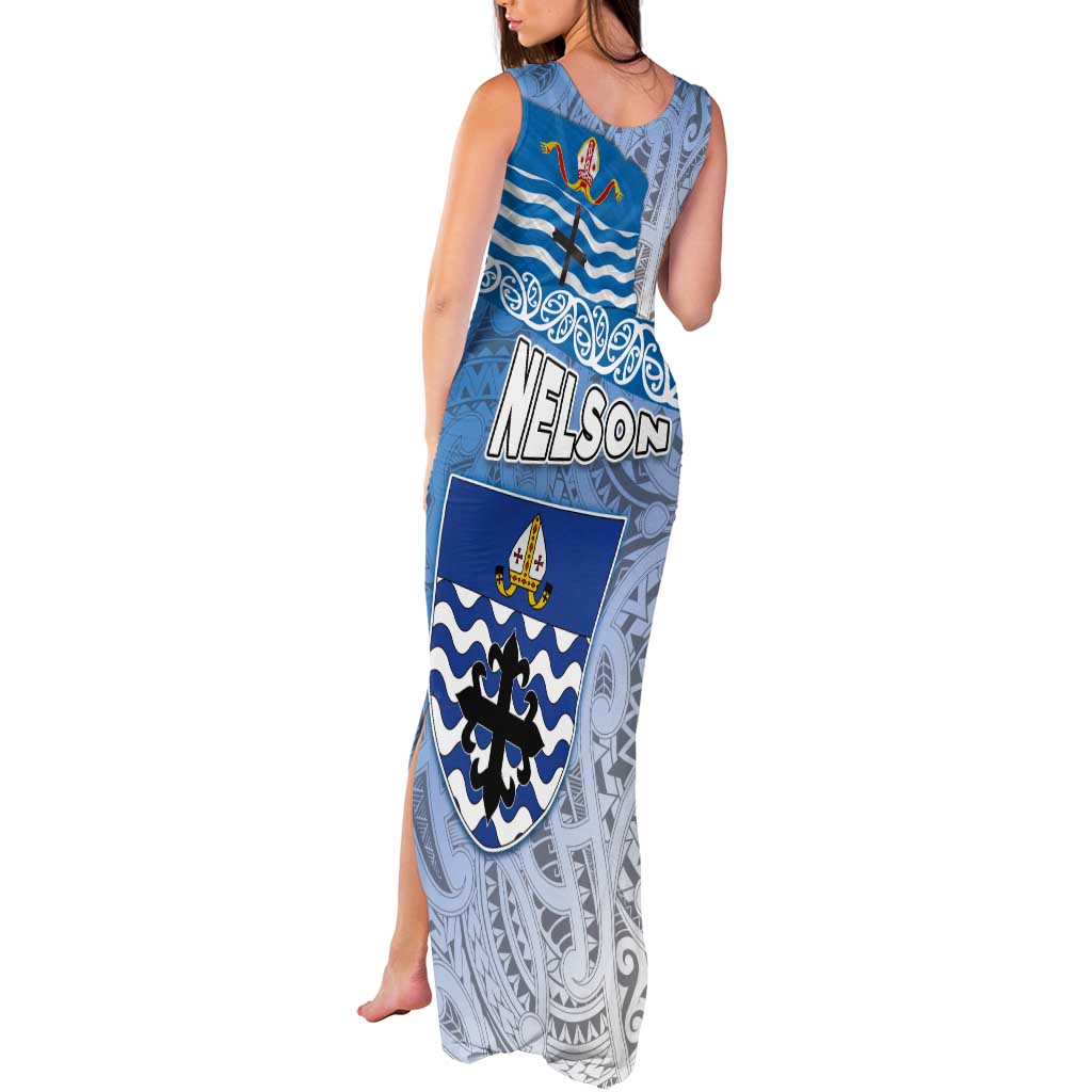 New Zealand Nelson Tank Maxi Dress Nelson's Flag and Seal - Maori Art Tattoo