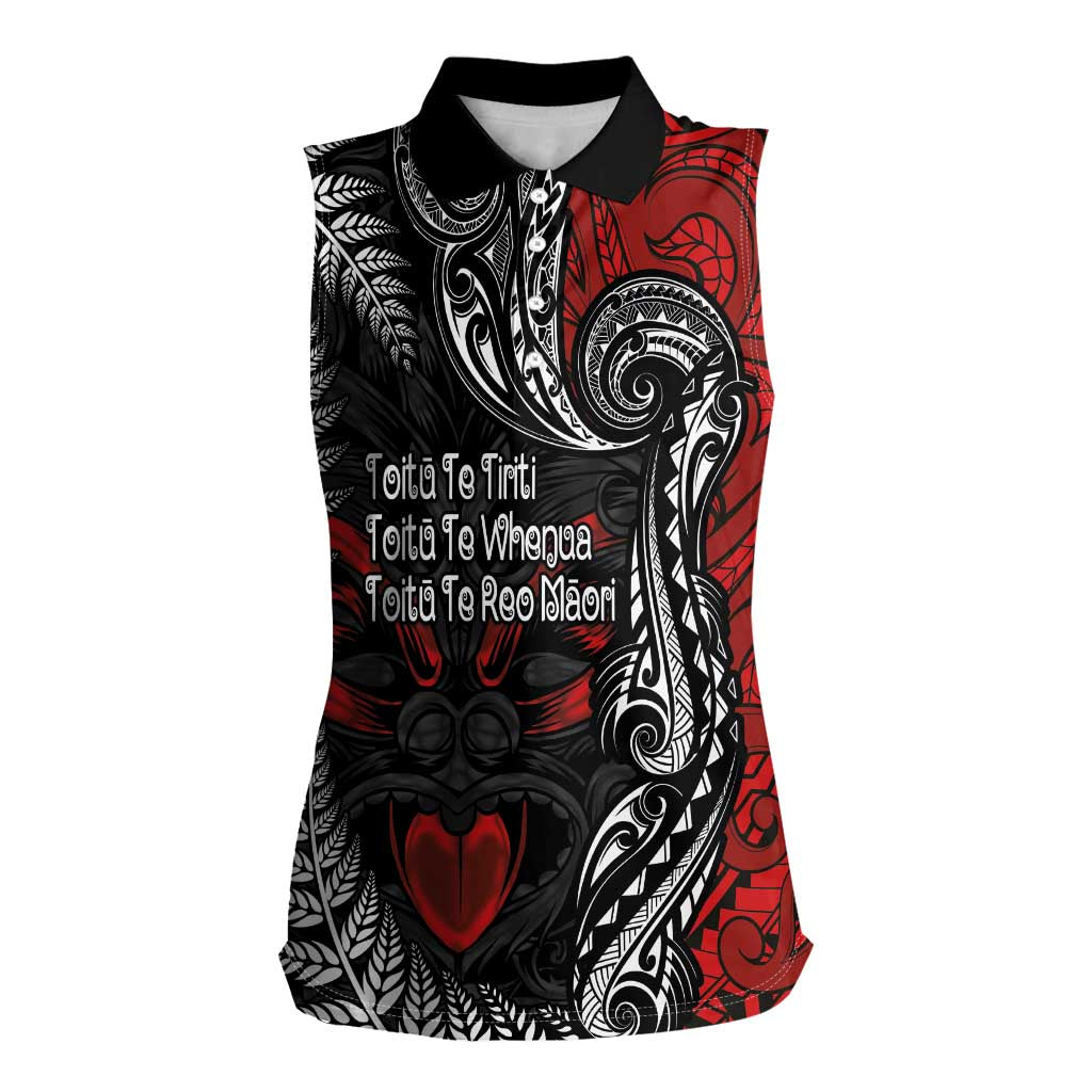 Aotearoa Toitu Te Tiriti Women Sleeveless Polo Shirt New Zealand Honour the Treaty - Te Tiriti Is Us LT03 Female Red - Polynesian Pride