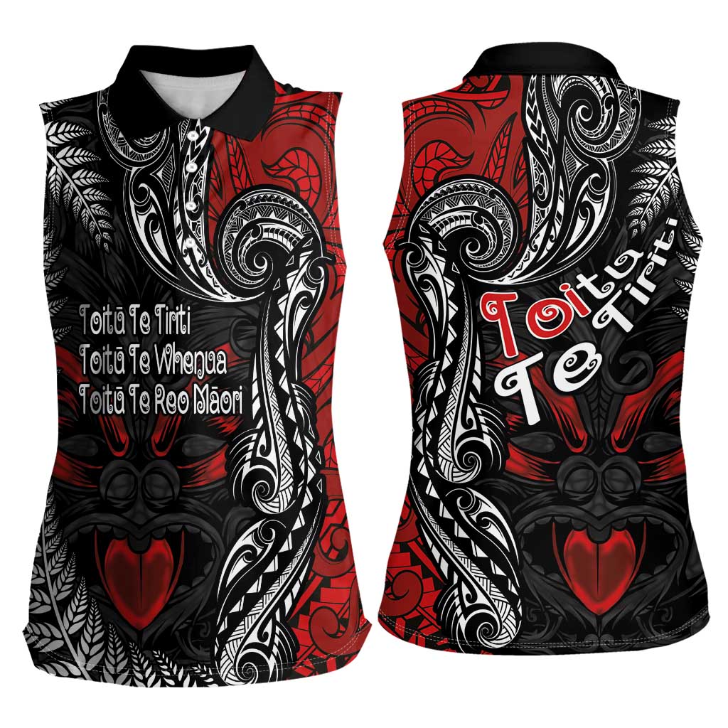 Aotearoa Toitu Te Tiriti Women Sleeveless Polo Shirt New Zealand Honour the Treaty - Te Tiriti Is Us LT03 - Polynesian Pride