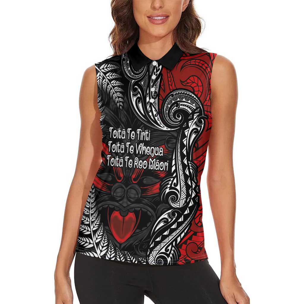 Aotearoa Toitu Te Tiriti Women Sleeveless Polo Shirt New Zealand Honour the Treaty - Te Tiriti Is Us LT03 - Polynesian Pride