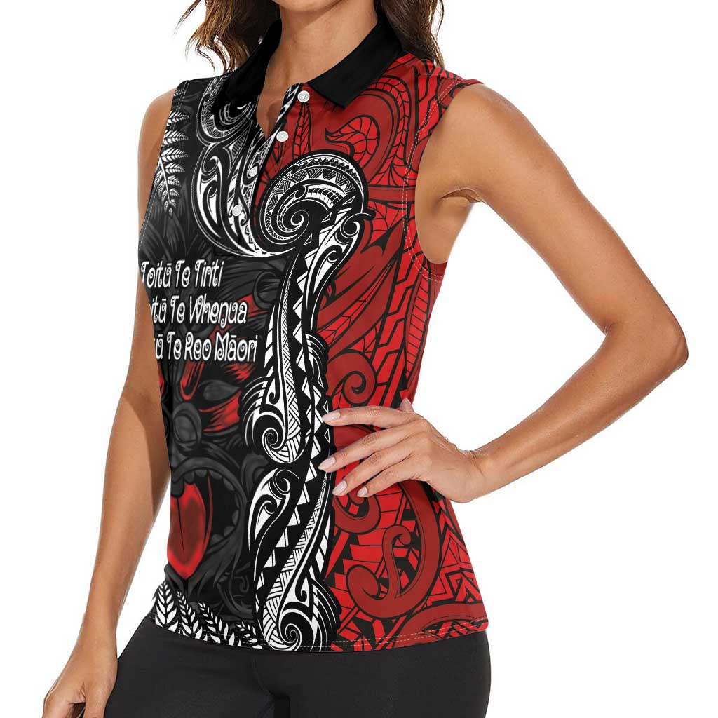 Aotearoa Toitu Te Tiriti Women Sleeveless Polo Shirt New Zealand Honour the Treaty - Te Tiriti Is Us LT03 - Polynesian Pride