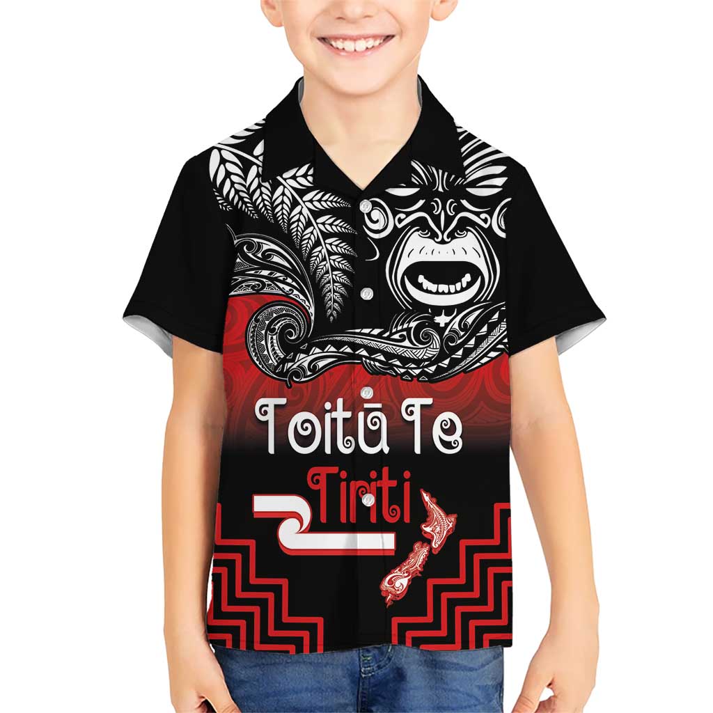 Aotearoa Toitu Te Tiriti Kid Hawaiian Shirt New Zealand Honour the Treaty - Fight Together LT03 Kid Red - Polynesian Pride