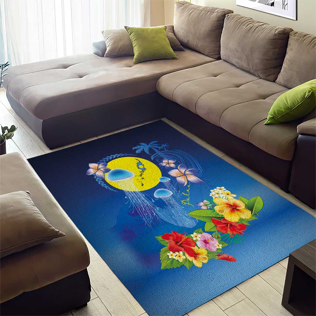 Palau Jellyfish Area Rug Ocean Heritage Tropical Plants - Polynesian Pride