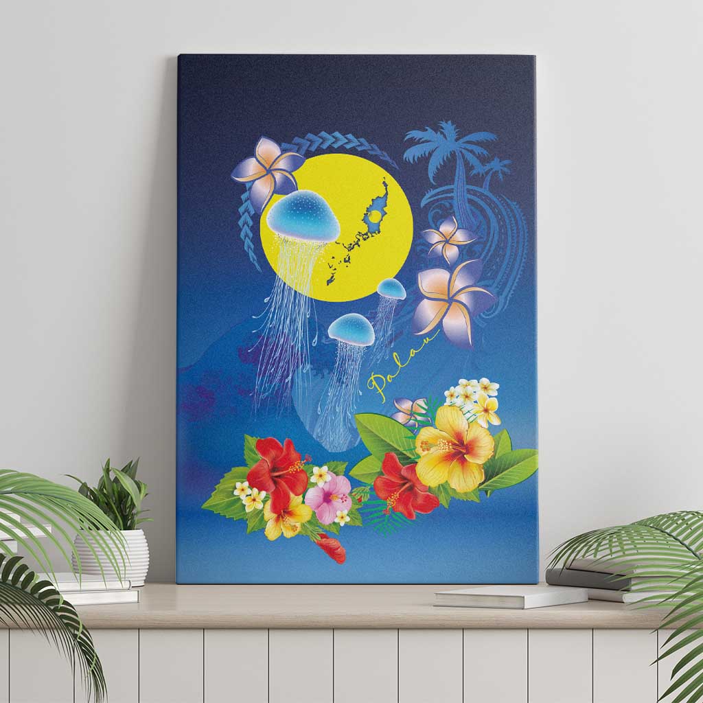 Palau Jellyfish Canvas Wall Art Ocean Heritage Tropical Plants - Polynesian Pride