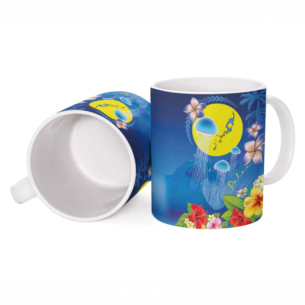 Palau Jellyfish Ceramic Mug Ocean Heritage Tropical Plants - Polynesian Pride