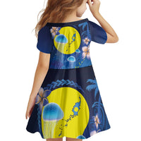 Palau Jellyfish Family Matching Short Sleeve Bodycon Dress and Hawaiian Shirt Ocean Heritage Tropical Plants LT03