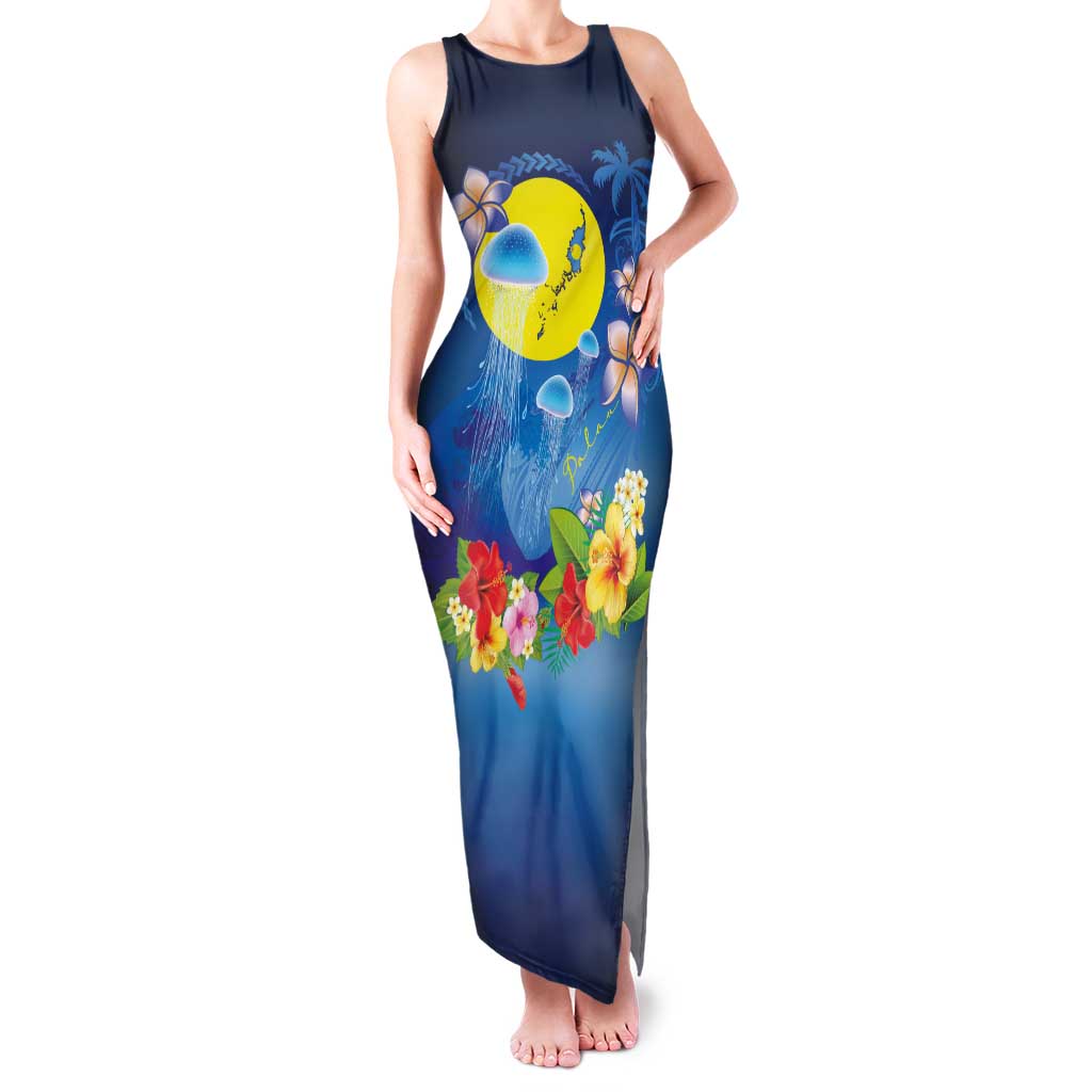 Palau Jellyfish Family Matching Tank Maxi Dress and Hawaiian Shirt Ocean Heritage Tropical Plants - Polynesian Pride