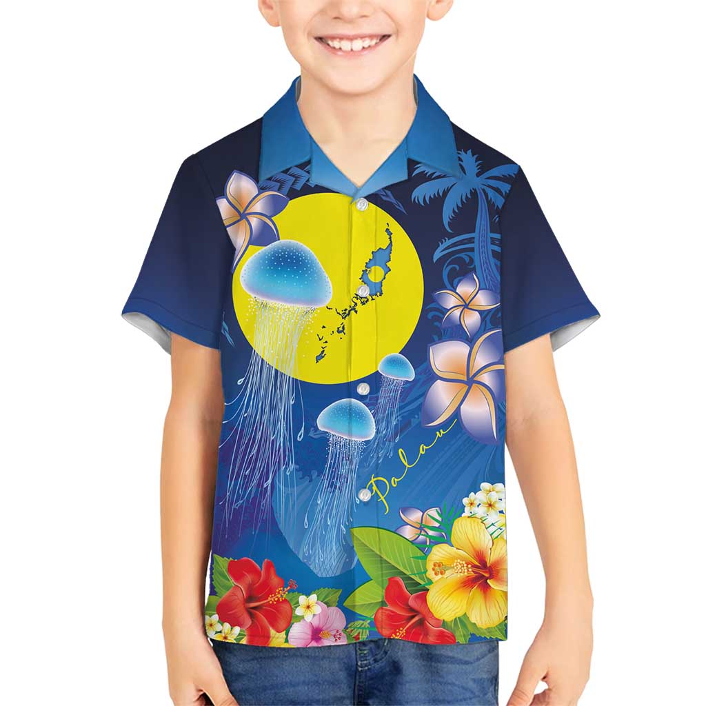 Palau Jellyfish Family Matching Tank Maxi Dress and Hawaiian Shirt Ocean Heritage Tropical Plants - Polynesian Pride