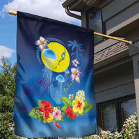 Palau Jellyfish Garden Flag Ocean Heritage Tropical Plants - Polynesian Pride
