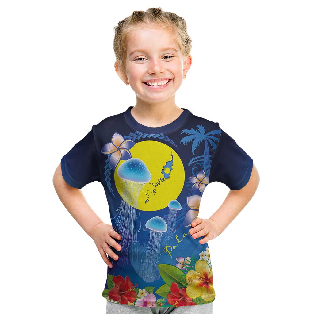 Palau Jellyfish Kid T Shirt Ocean Heritage Tropical Plants - Polynesian Pride