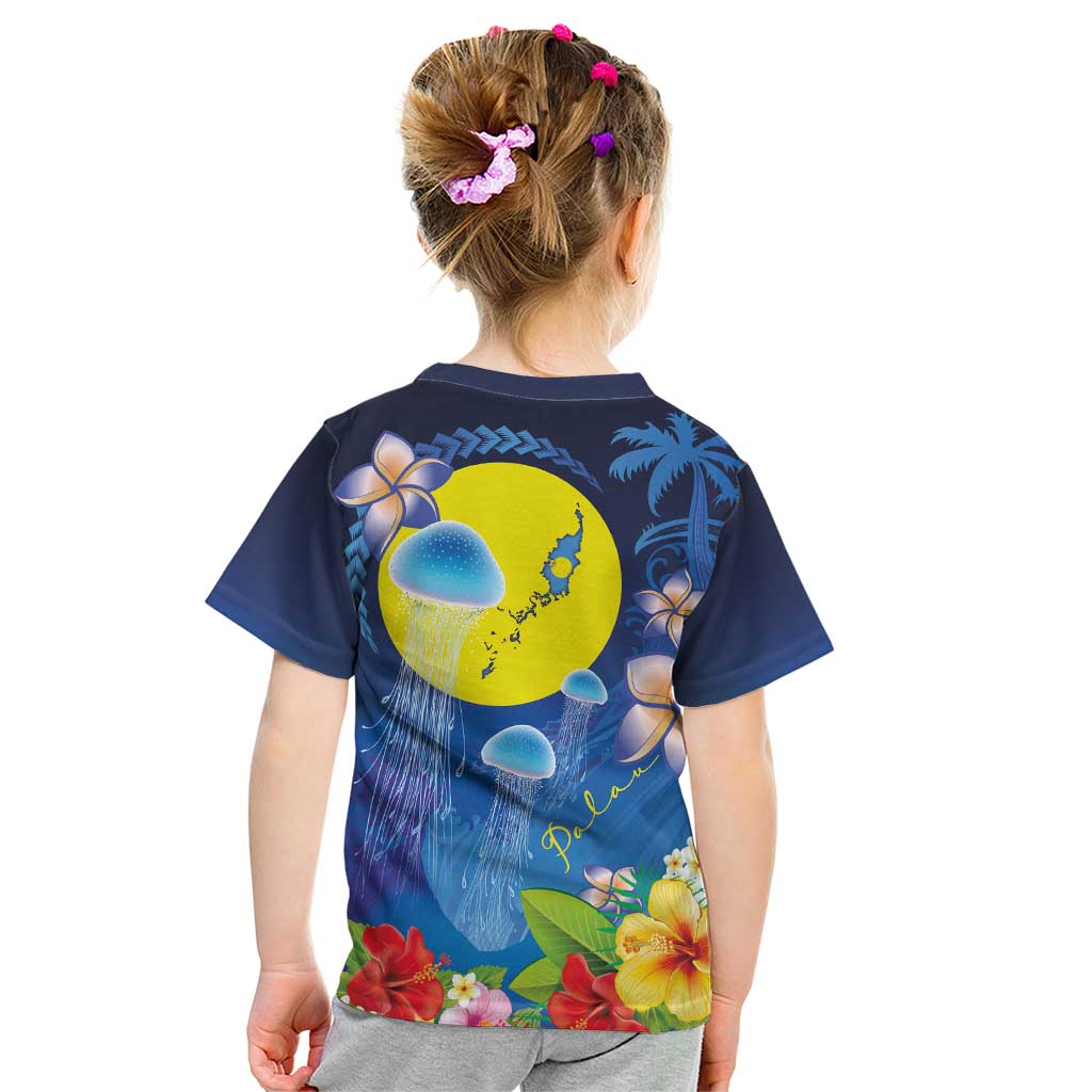 Palau Jellyfish Kid T Shirt Ocean Heritage Tropical Plants - Polynesian Pride