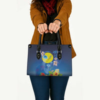 Palau Jellyfish Leather Bag Ocean Heritage Tropical Plants - Polynesian Pride