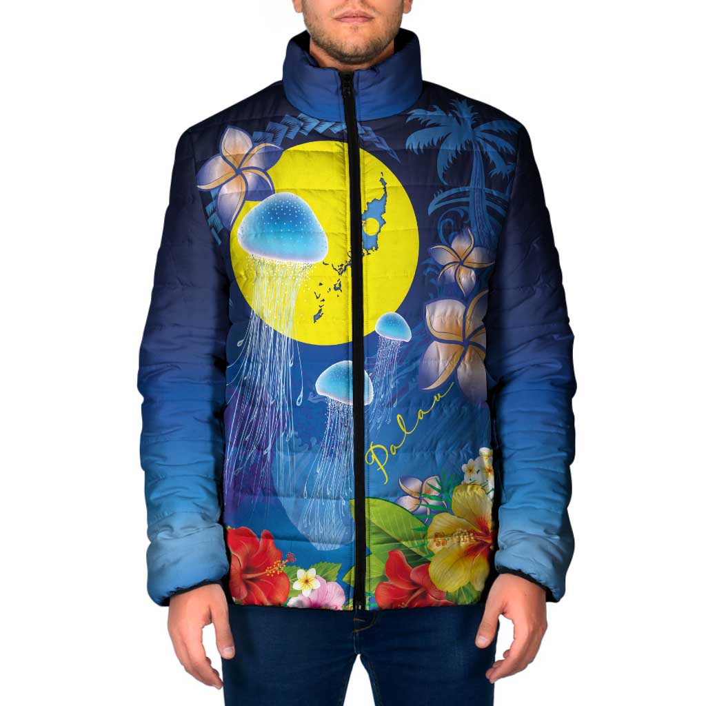 Palau Jellyfish Padded Jacket Ocean Heritage Tropical Plants - Polynesian Pride