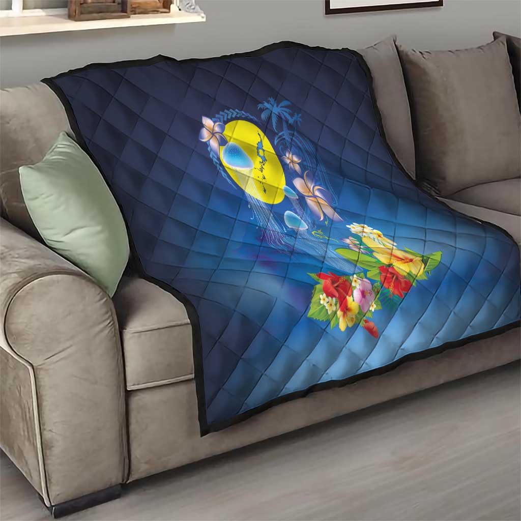 Palau Jellyfish Quilt Ocean Heritage Tropical Plants - Polynesian Pride