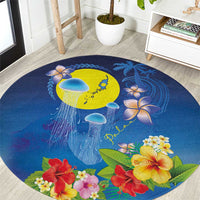 Palau Jellyfish Round Carpet Ocean Heritage Tropical Plants - Polynesian Pride