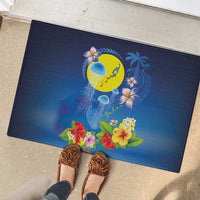 Palau Jellyfish Rubber Doormat Ocean Heritage Tropical Plants - Polynesian Pride