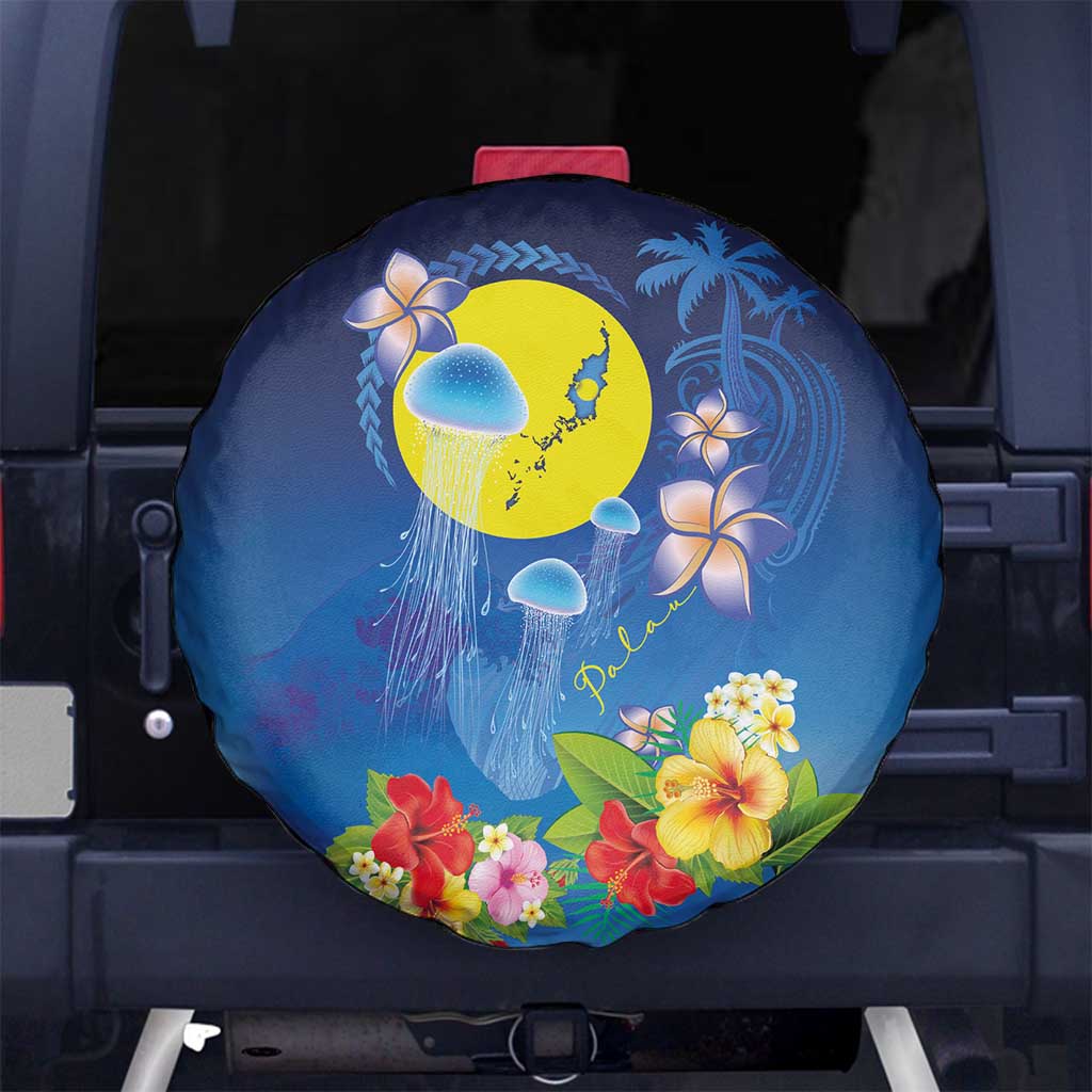Palau Jellyfish Spare Tire Cover Ocean Heritage Tropical Plants - Polynesian Pride