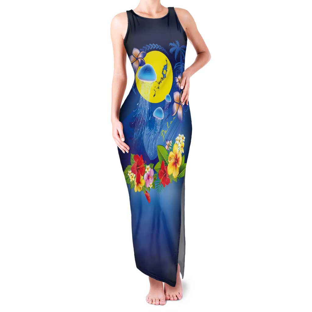 Palau Jellyfish Tank Maxi Dress Ocean Heritage Tropical Plants - Polynesian Pride