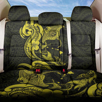Hawaiian Manta Rays Back Car Seat Cover Tribal Hibiscus Polynesian Tattoos Yellow Color - Polynesian Pride