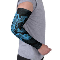 Hawaiian Manta Rays Arm Sleeves Tribal Hibiscus Polynesian Tattoos Blue Color - Polynesian Pride