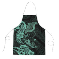 Hawaiian Manta Rays Apron Tribal Hibiscus Polynesian Tattoos Turquoise Color LT03 Turquoise - Polynesian Pride