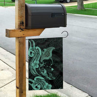 Hawaiian Manta Rays Garden Flag Tribal Hibiscus Polynesian Tattoos Turquoise Color - Polynesian Pride