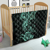 Hawaiian Manta Rays Quilt Tribal Hibiscus Polynesian Tattoos Turquoise Color - Polynesian Pride