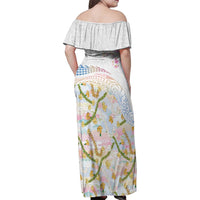 Hawaiian and Japanese Culture Together Family Matching Off Shoulder Maxi Dress and Hawaiian Shirt Tribal Motifs with Lei and Japanese Sakura Pattern LT03 - Polynesian Pride