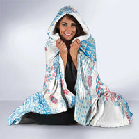 Hawaiian and Japanese Culture Together Hooded Blanket Tropical Honu with Japanese Elements Blue Color LT03 - Polynesian Pride