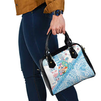 Hawaiian and Japanese Culture Together Shoulder Handbag Tropical Honu with Japanese Elements Blue Color LT03 - Polynesian Pride