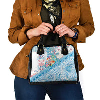 Hawaiian and Japanese Culture Together Shoulder Handbag Tropical Honu with Japanese Elements Blue Color LT03 - Polynesian Pride