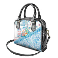 Hawaiian and Japanese Culture Together Shoulder Handbag Tropical Honu with Japanese Elements Blue Color LT03 - Polynesian Pride