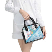 Hawaiian and Japanese Culture Together Shoulder Handbag Tropical Honu with Japanese Elements Blue Color LT03 - Polynesian Pride