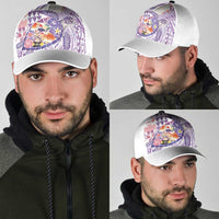 Hawaiian and Japanese Culture Together Classic Cap Tropical Honu with Japanese Elements Purple Color