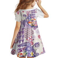 Hawaiian and Japanese Culture Together Family Matching Off Shoulder Short Dress and Hawaiian Shirt Tropical Honu with Japanese Elements Purple Color LT03 - Polynesian Pride
