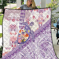 Hawaiian and Japanese Culture Together Quilt Tropical Honu with Japanese Elements Purple Color LT03 Purple - Polynesian Pride