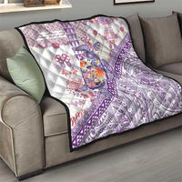 Hawaiian and Japanese Culture Together Quilt Tropical Honu with Japanese Elements Purple Color LT03 - Polynesian Pride