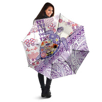 Hawaiian and Japanese Culture Together Umbrella Tropical Honu with Japanese Elements Purple Color LT03 - Polynesian Pride