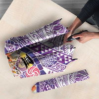 Hawaiian and Japanese Culture Together Umbrella Tropical Honu with Japanese Elements Purple Color LT03 - Polynesian Pride