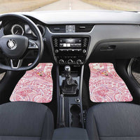 Hawaiian and Japanese Culture Together Car Mats Tropical Honu with Japanese Elements Pink Color