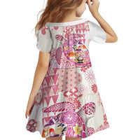 Hawaiian and Japanese Culture Together Family Matching Mermaid Dress and Hawaiian Shirt Tropical Honu with Japanese Elements Pink Color LT03 - Polynesian Pride