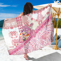 Hawaiian and Japanese Culture Together Sarong Tropical Honu with Japanese Elements Pink Color LT03 One Size 44 x 66 inches Pink - Polynesian Pride